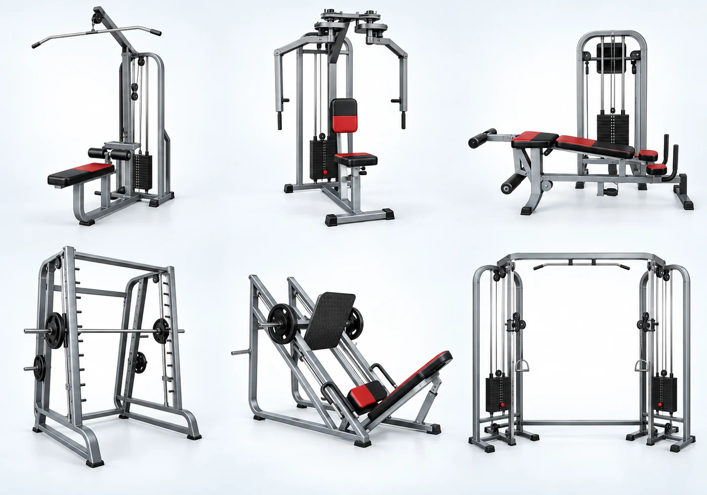Indoor gym equipment range