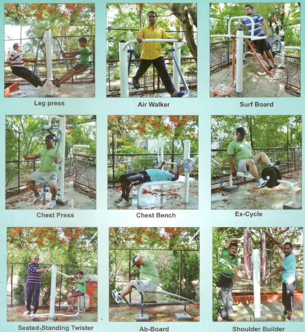 Beacon outdoor gym equipment installed and in use